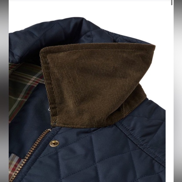 LLBean quilted riding barn jacket navy blue women’s large - Picture 11 of 14